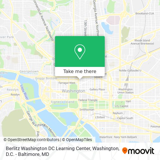 Mapa de Berlitz Washington DC Learning Center