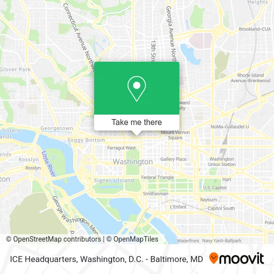 ICE Headquarters map