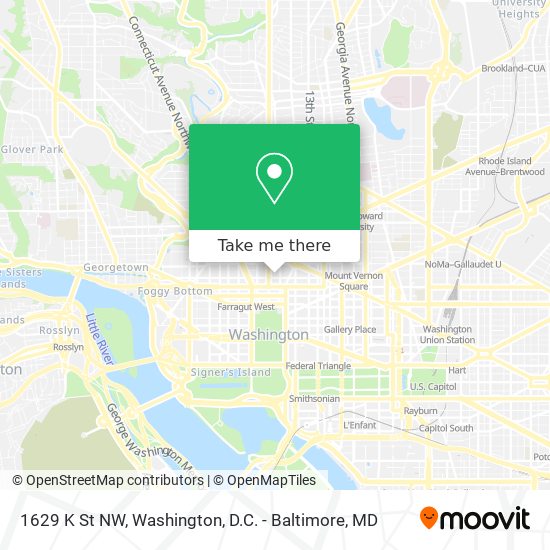 Mapa de 1629 K St NW