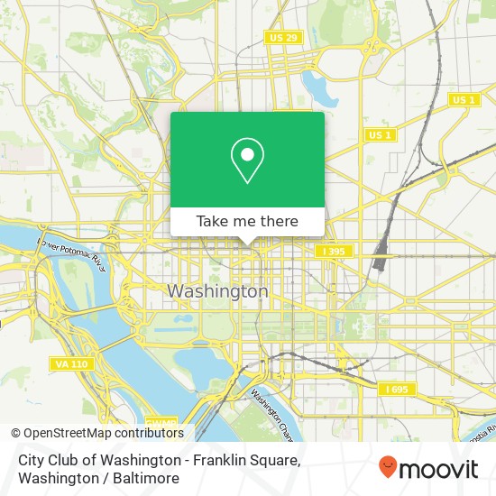 Mapa de City Club of Washington - Franklin Square