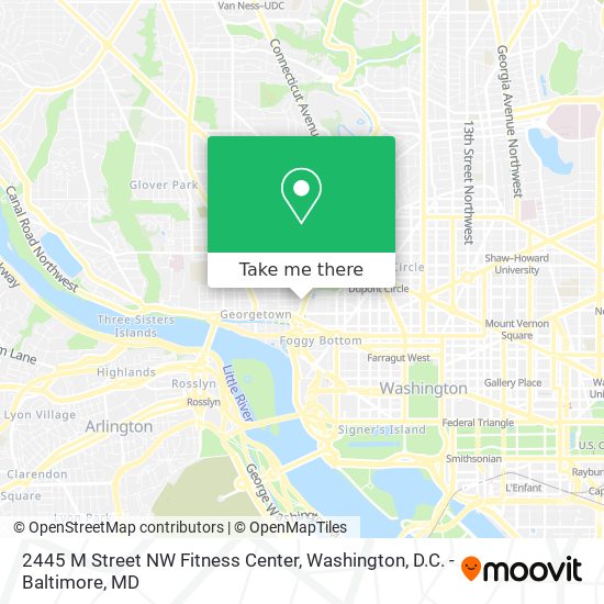 Mapa de 2445 M Street NW Fitness Center