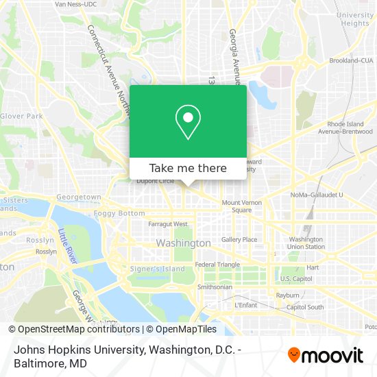 Johns Hopkins University map