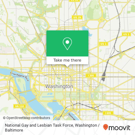 Mapa de National Gay and Lesbian Task Force