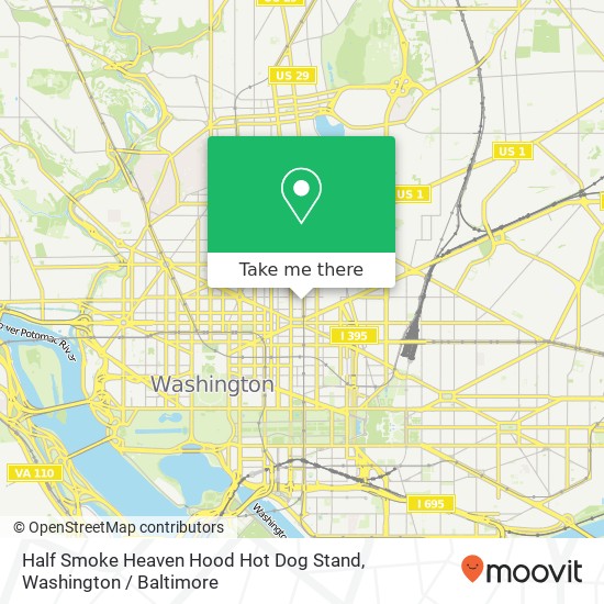 Half Smoke Heaven Hood Hot Dog Stand map