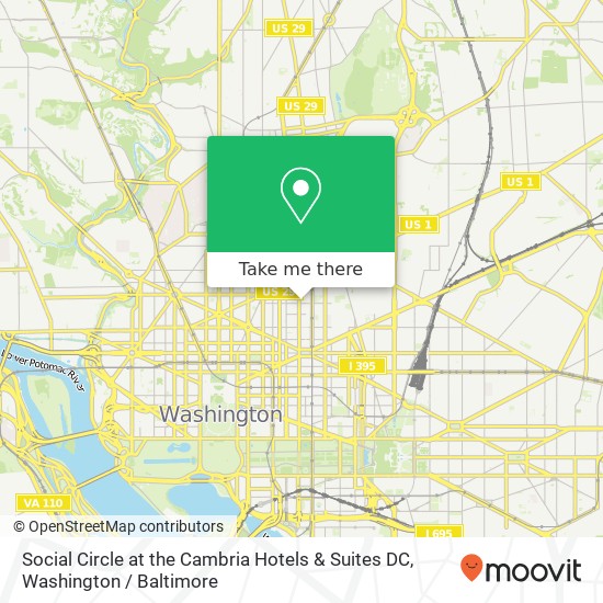 Mapa de Social Circle at the Cambria Hotels & Suites DC