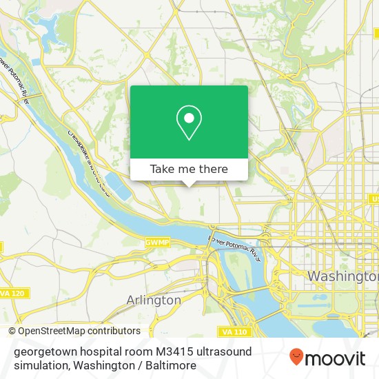 georgetown hospital room M3415 ultrasound simulation map