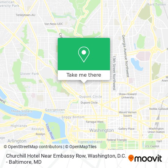 Mapa de Churchill Hotel Near Embassy Row