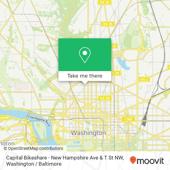 Capital Bikeshare - New Hampshire Ave & T St NW map