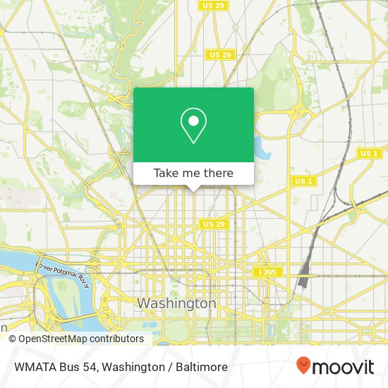 WMATA Bus 54 map