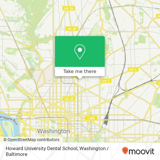 Howard University Dental School map
