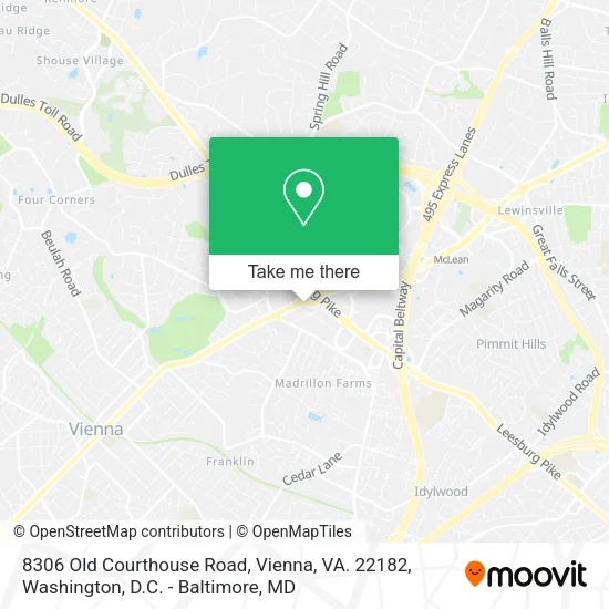 8306 Old Courthouse Road, Vienna, VA. 22182 map