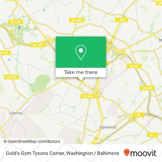 Mapa de Gold's Gym Tysons Corner