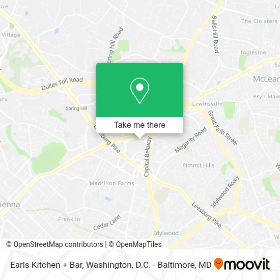 Earls Kitchen + Bar map