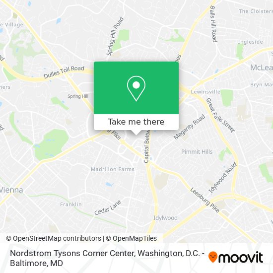 Mapa de Nordstrom Tysons Corner Center