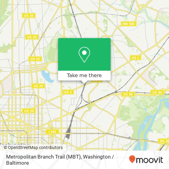 Metropolitan Branch Trail (MBT) map