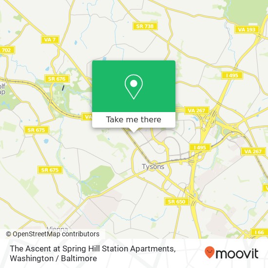 Mapa de The Ascent at Spring Hill Station Apartments