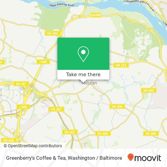 Greenberry's Coffee & Tea map