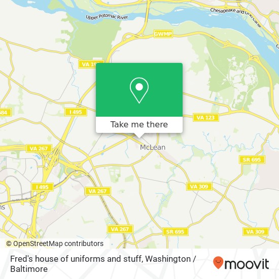 Fred's house of uniforms and stuff map