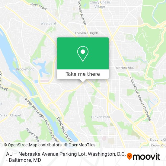 AU – Nebraska Avenue Parking Lot map