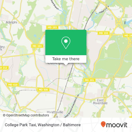 Mapa de College Park Taxi