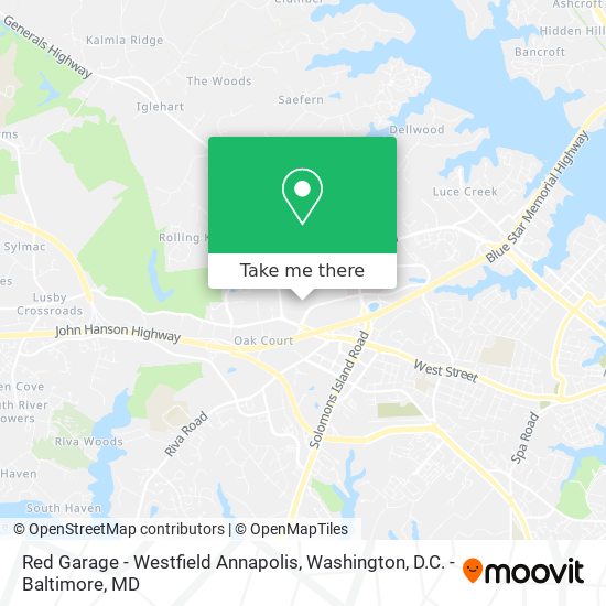 Red Garage - Westfield Annapolis map