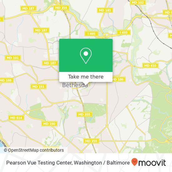Mapa de Pearson Vue Testing Center