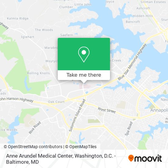 Mapa de Anne Arundel Medical Center