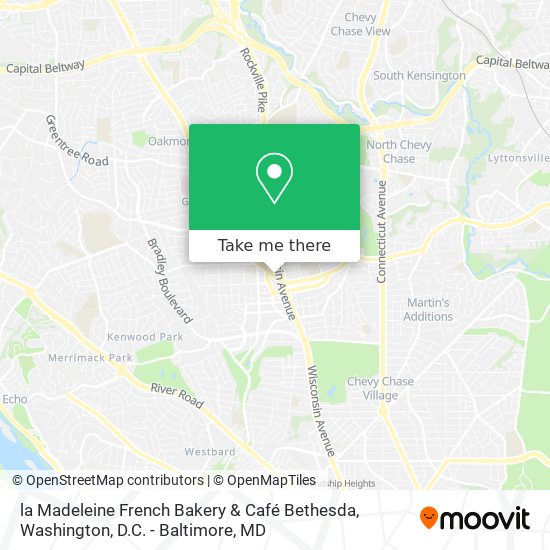Mapa de la Madeleine French Bakery & Café Bethesda