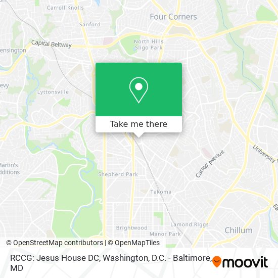 RCCG: Jesus House DC map