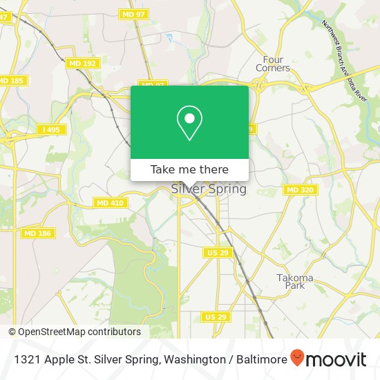 Mapa de 1321 Apple St. Silver Spring