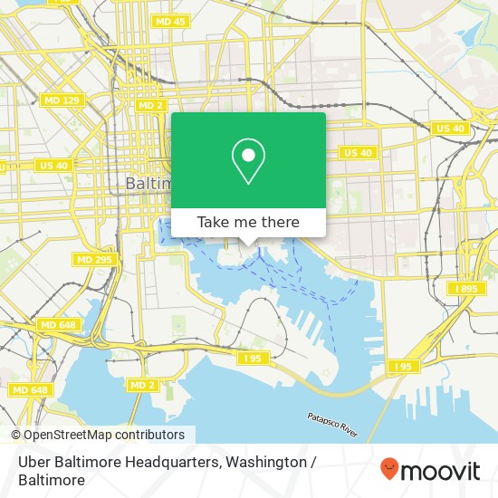 Mapa de Uber Baltimore Headquarters
