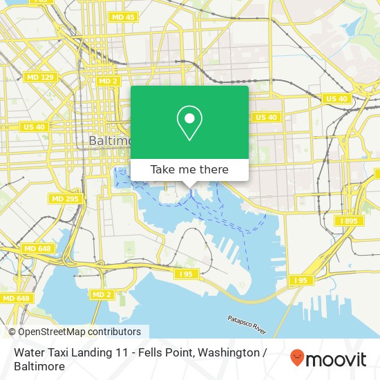 Water Taxi Landing 11 - Fells Point map