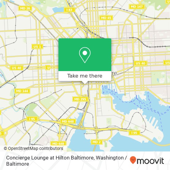 Concierge Lounge at Hilton Baltimore map