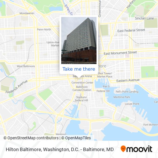 Mapa de Hilton Baltimore