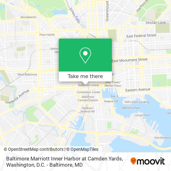 Baltimore Marriott Inner Harbor at Camden Yards map