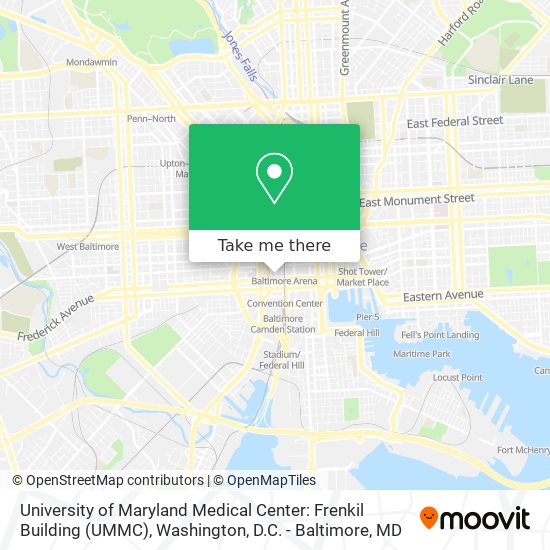 University of Maryland Medical Center: Frenkil Building (UMMC) map