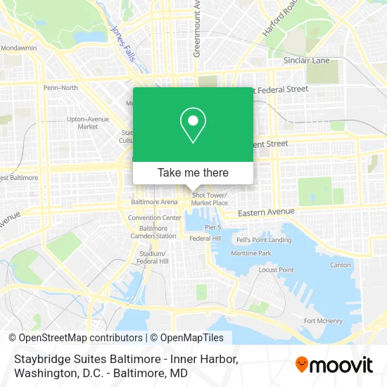 Mapa de Staybridge Suites Baltimore - Inner Harbor