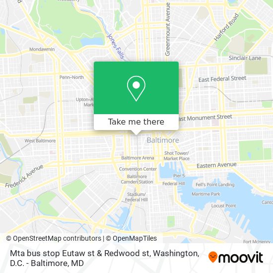 Mta bus stop Eutaw st & Redwood st map