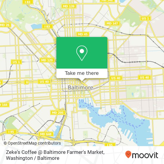 Mapa de Zeke's Coffee @ Baltimore Farmer's Market