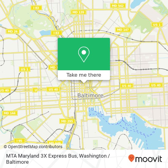 Mapa de MTA Maryland 3X Express Bus