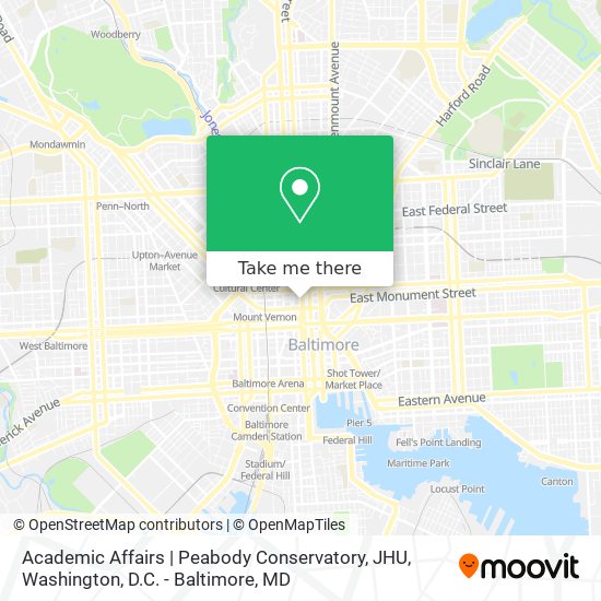 Mapa de Academic Affairs | Peabody Conservatory, JHU