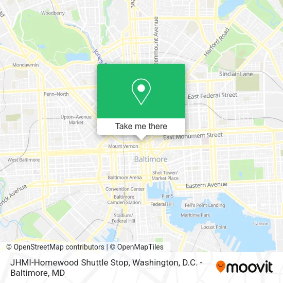 JHMI-Homewood Shuttle Stop map