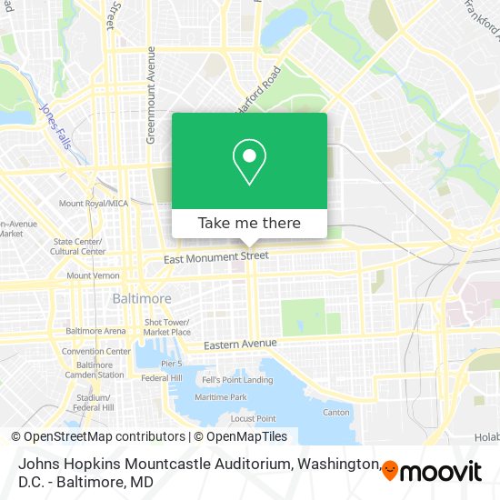 Mapa de Johns Hopkins Mountcastle Auditorium