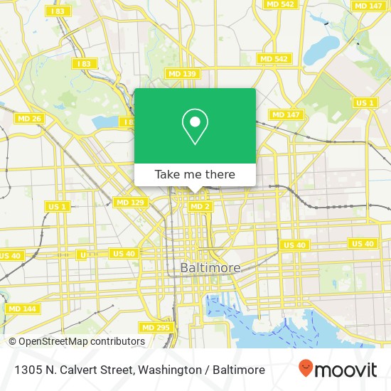 1305 N. Calvert Street map