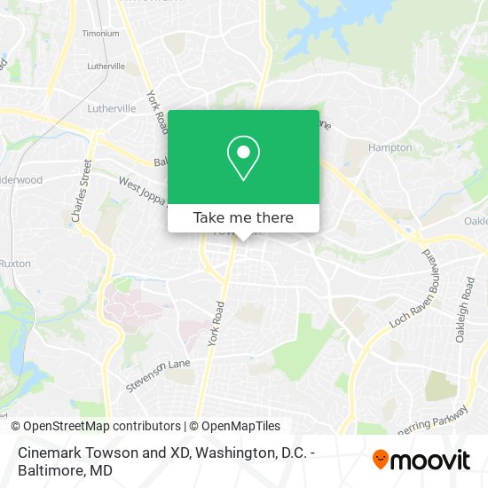 Cinemark Towson and XD map