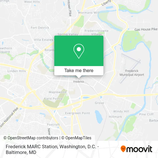 Frederick MARC Station map