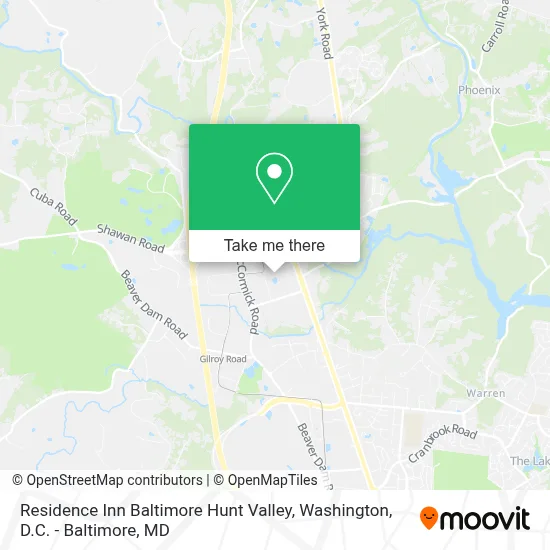 Residence Inn Baltimore Hunt Valley map