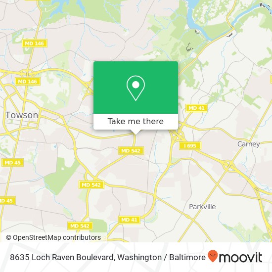 Mapa de 8635 Loch Raven Boulevard