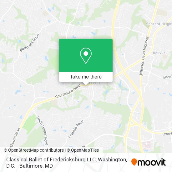 Mapa de Classical Ballet of Fredericksburg LLC