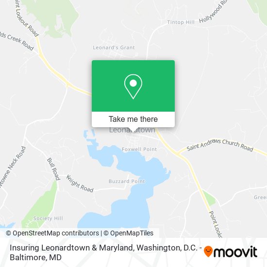 Insuring Leonardtown & Maryland map